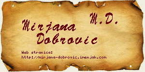 Mirjana Dobrović vizit kartica